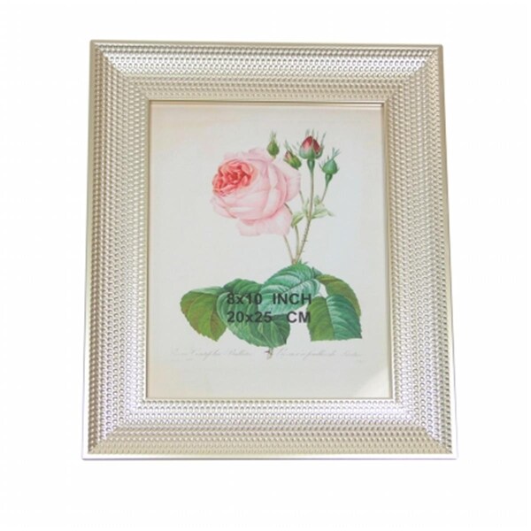 Purely Pecan 13.25 in. Metallic Silver Honeycomb Inspired Photo Picture Frame - 32013906