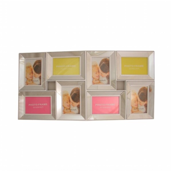 Purely Pecan 27.5 in. White Trimmed Glass Encased Photo Picture Frame Collage Wall Decoration - 32011372