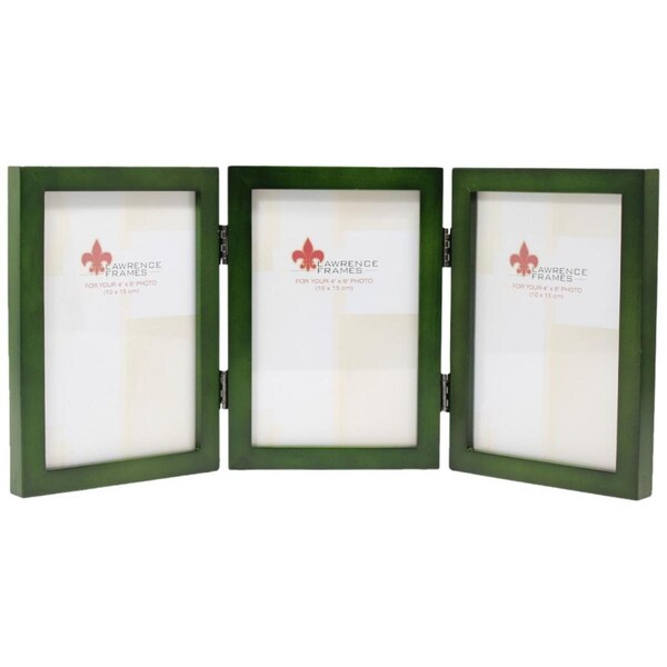 Lawrence Frames Hinged Triple Wood Picture Frame Gallery - Green- 0.67 in. - 756046T