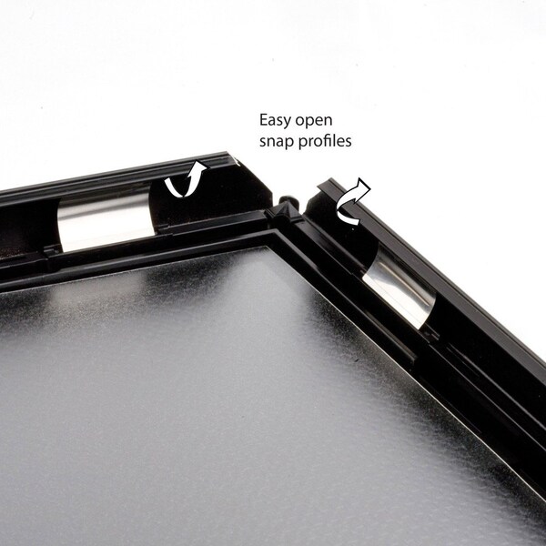 M&T Displays Opti Frame 22 in. X 28 in. Poster Size 1 in. Blk Color Profile, Mitered Corner, w/out Back Support - UCP255B022X7000