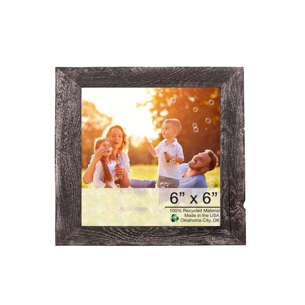 Palacedesigns 8 x 8 in. Rustic Smoky Black Picture Frame - PA3682995