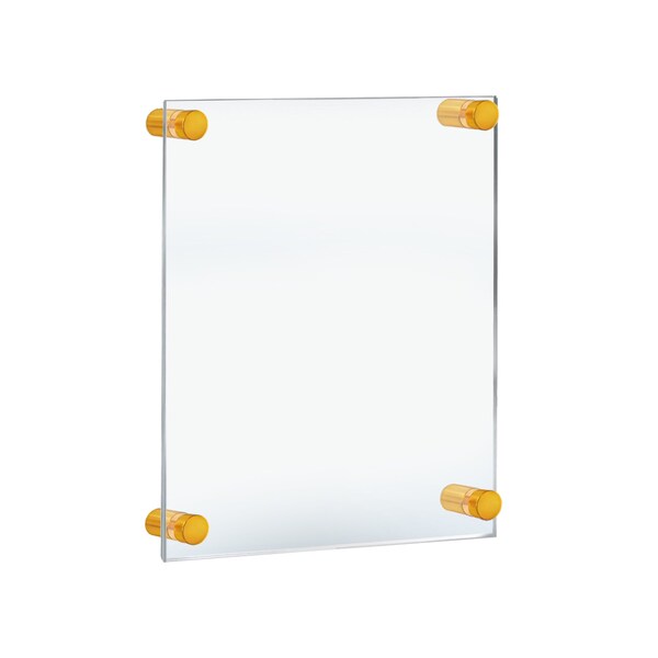 Azar Displays Floating Acrylic Wall Frame with Silver Stand Off Caps: 11'' x 17'' Graphic Size - 105508-GLD