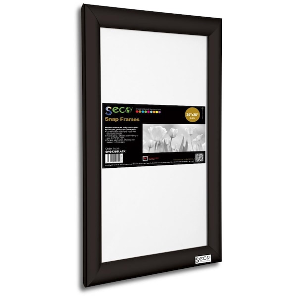 Seco 24 x 36 in. Front Load Easy Open Snap Poster-Picture Black Aluminum Frame - SE475933