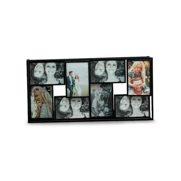 Bey Berk International Bey-Berk International WF229-14 4 x 6 in. Metal Photo Collage Frame with 8 Photos - Black - WF229-14