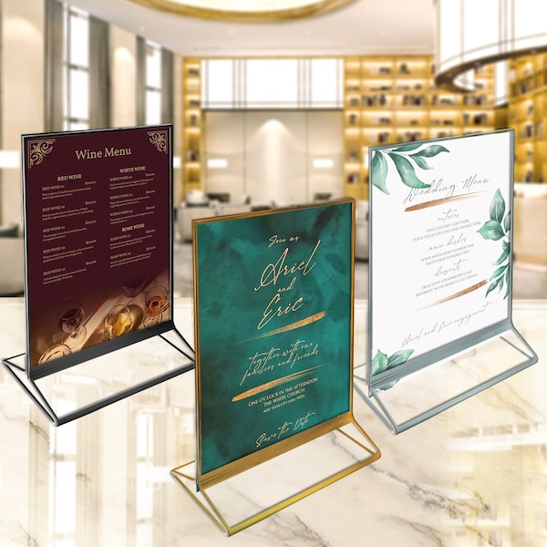 Azar Displays Silver Double-Sided Clear Acrylic Frames with Accent Trim 4 W x 6 H, 10PK - 152792-SLV-10PK