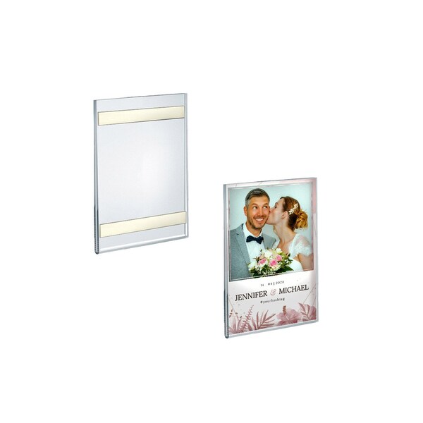 Azar Displays Clear Acrylic 4'' x 6'' Adhesive U-Frame, 2PK - 122010-GS-2PK