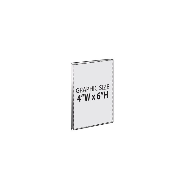 Azar Displays Clear Acrylic 4'' x 6'' Adhesive U-Frame, 2PK - 122010-GS-2PK