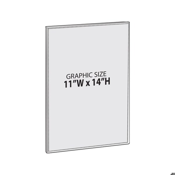 Azar Displays Clear Acrylic 11'' x 14'' Adhesive U-Frame, 2PK - 122046-GS-2PK