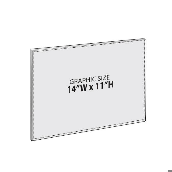 Azar Displays Clear Acrylic 14'' x 11'' Adhesive U-Frame, 2PK - 122048-GS-2PK