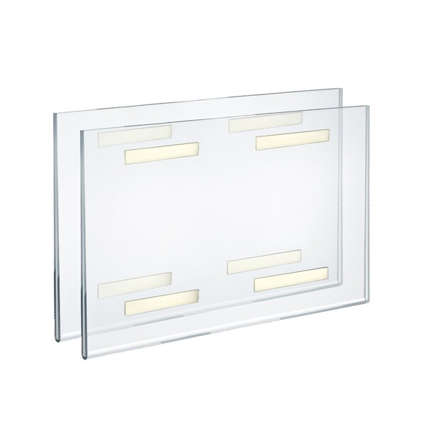 Azar Displays Clear Acrylic 14'' x 11'' Adhesive U-Frame, 2PK - 122048-GS-2PK
