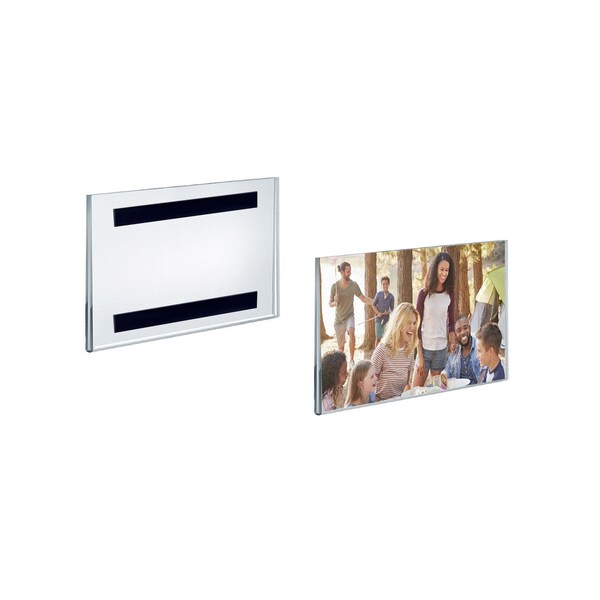 Azar Displays Clear Acrylic Magnet Back Sign Holder Frames 6'' W x 4'' H - Horizontal / Landscape, GIFT SHOP, 2PK - 129914-GS-2PK