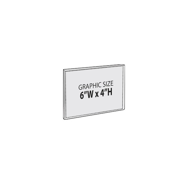 Azar Displays Clear Acrylic Magnet Back Sign Holder Frames 6'' W x 4'' H - Horizontal / Landscape, GIFT SHOP, 2PK - 129914-GS-2PK
