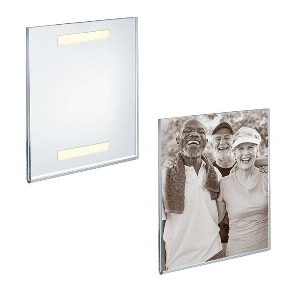 Azar Displays Clear Acrylic Wall Artwork and Photo Frame with Tape 8'' W x 10'' H Portrait / Vertical, 2PK - 122025-GS-2PK