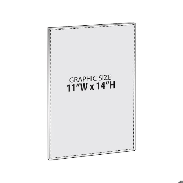 Azar Displays Clear Acrylic 11'' x 14'' Adhesive U-Frame, 10PK - 122046