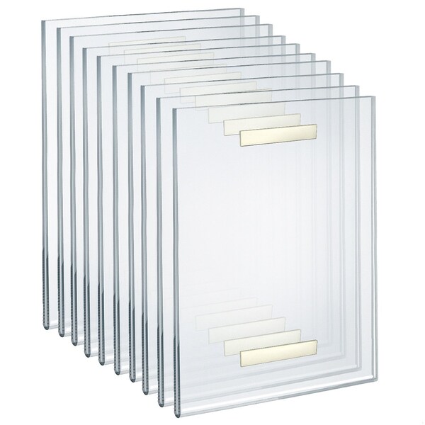 Azar Displays Clear Acrylic 11'' x 14'' Adhesive U-Frame, 10PK - 122046