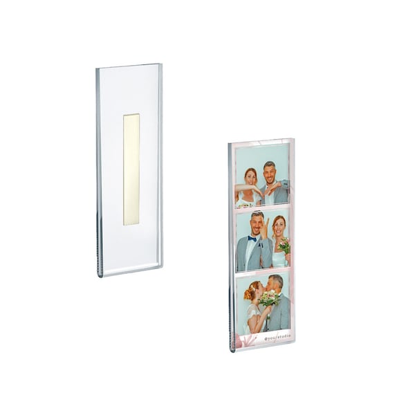 Azar Displays Clear Acrylic 2'' x 7'' Adhesive U-Frame, 2PK - 122007-GS-2PK
