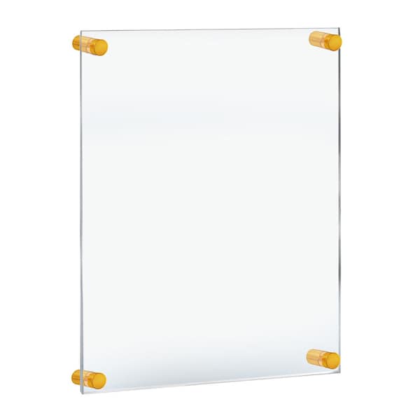 Azar Displays Floating Acrylic Wall Frame with Gold Stand Off Caps - 105530-GLD