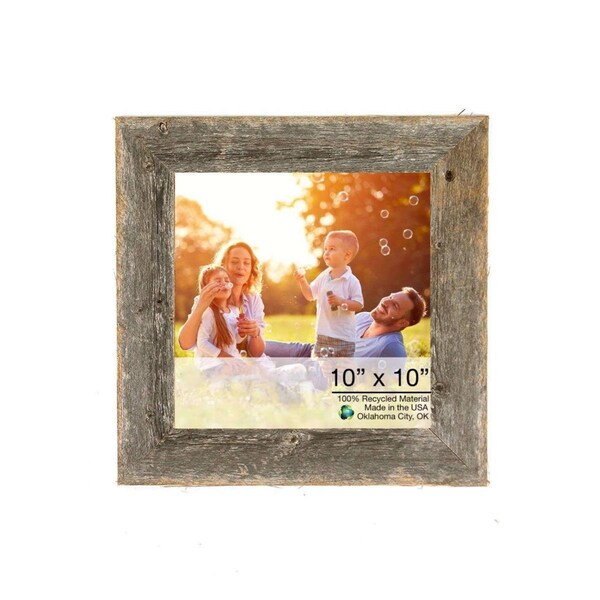 Palacedesigns 10 x 10 in. Rustic Farmhouse Gray Wood Picture Frame - PA3670045