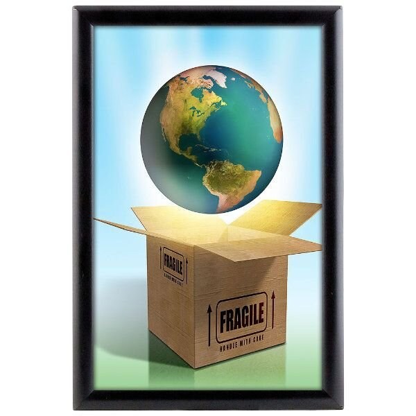M&T Displays Opti Frame 11 in. X 17 in. Poster Size 1 in. Blk Color Profile, Mitered Corner, w/out Back Support - UCP255B017X7991
