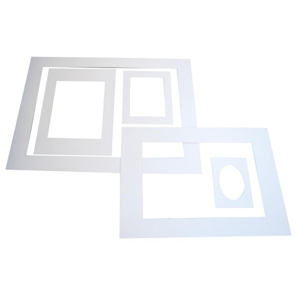 Inovart Inovart 206483 Sax Teachers School Pack Economy Pre-Cut Mat Frame; Assorted Size; White - Pack of 60 - 206483