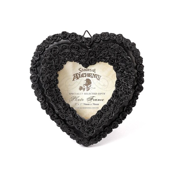 Robus Splendor 5.31 in. Small Rose Heart Photo Frame, Black - RO3311077