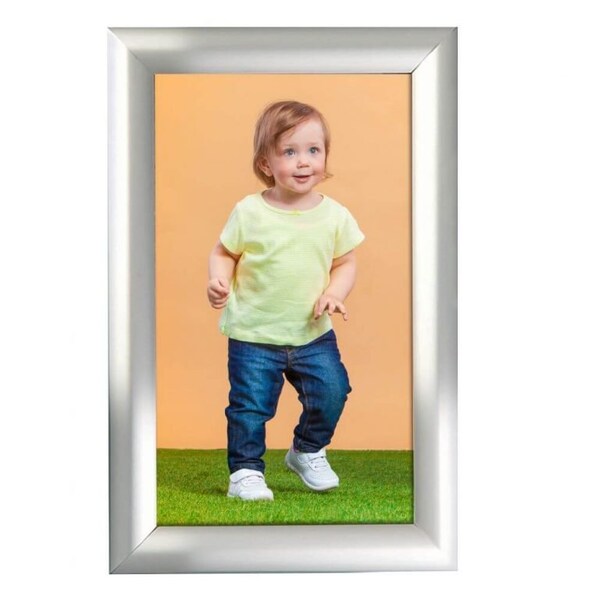 M&T Displays Snap Frame 6 in. X 9 in. Poster Size, 1in., Silver, Mitred Corner - UCN255N009X5222