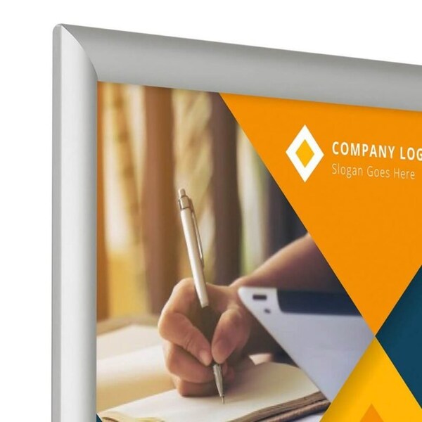 M&T Displays Snap Frame 6 in. X 9 in. Poster Size, 1in., Silver, Mitred Corner - UCN255N009X5222