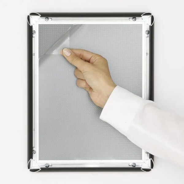 M&T Displays Snap Frame 8.5 in. X 11 in. Poster Size, 1 in. Black, Mitred Corner - UCN255C081X5012