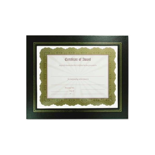 Nudell Plastics Nu-Dell Flat Leatherette Frame, Desktop/Wall Mountable, 8-1/2in x 11in, Black, 2/Pack - 21202