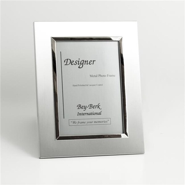 Bey Berk International Bey-Berk International SF177-09 4 x 6 in. Brushed Metal Picture Frame with Easel Back - Silver; 8 x 6 x 0.25 in. - SF177-09