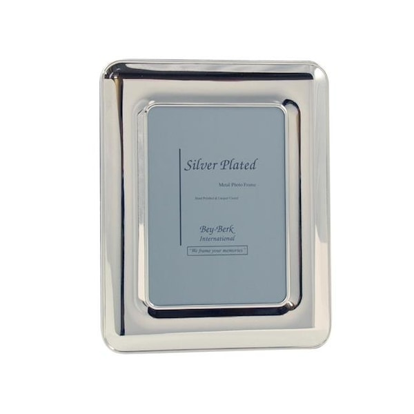 Bey Berk International Bey-Berk International SF163-11 5 x 7 in. Silver Plated Picture Frame with Easel Back; Setof 2 - 9.50 x 7.50 x 0.25 in. - SF163-11