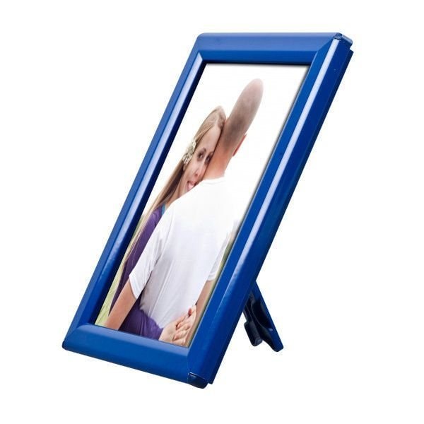 M&T Displays Opti Frame 5 in. X 7 in. Poster Size 0.55 in. Blue RAL 5002 Profile, Mitred Corner, w/Back Support - UCP145L157X2990