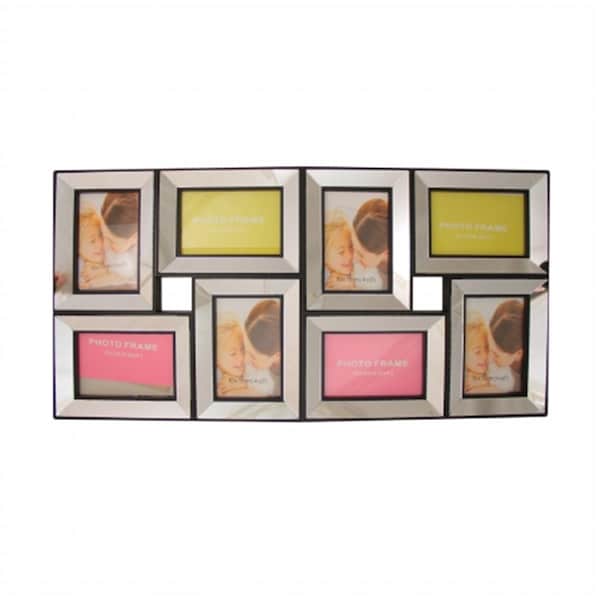 Purely Pecan 27.5 in. Black Trimmed Glass Encased Photo Picture Frame Collage Wall Decoration - 32011369