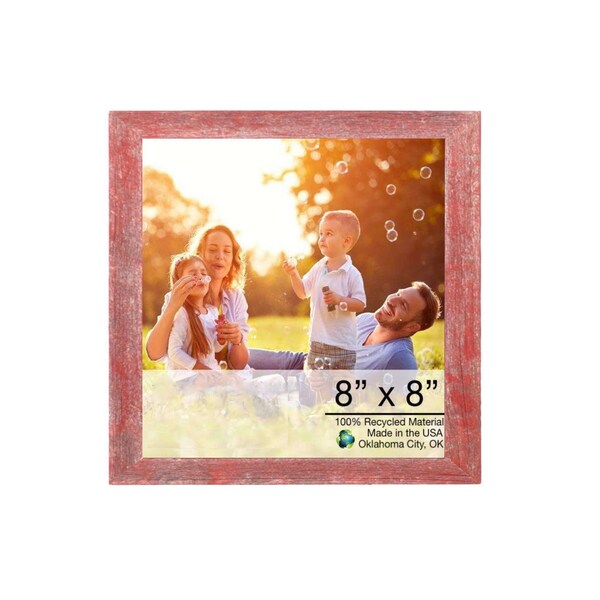 Homeroots 8 x 8 in. Rustic Farmhouse Espresso Wood Picture Frame - 386571