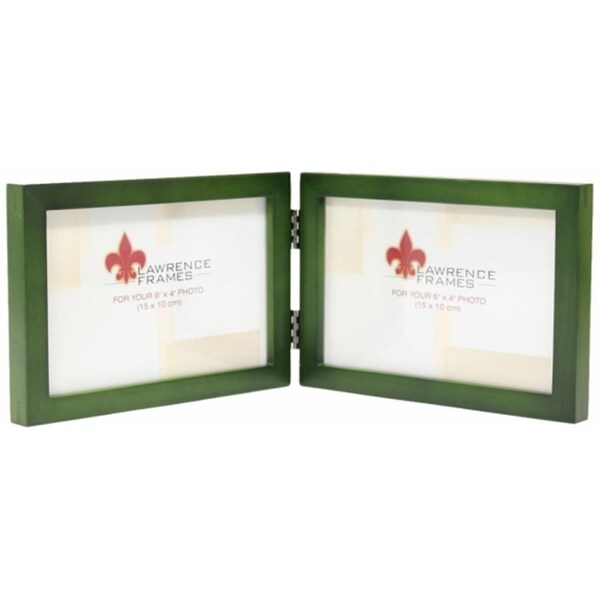 Blueprints Hinged Double Horizontal Wood Picture Frame Gallery - Green, 0.67 in. - BL92448