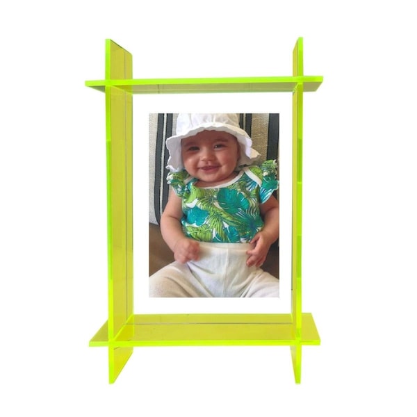 R16 Home 8 x 10 in. Neon Orange Lucite Photo Frame - LPF02-ORNG
