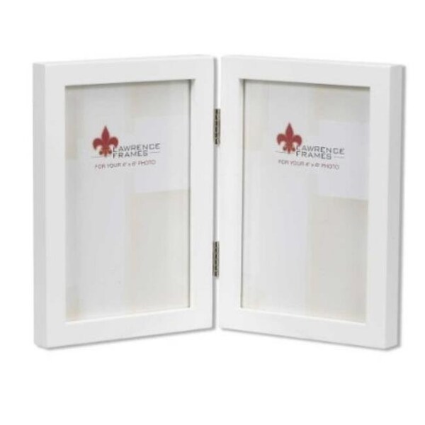 Blueprints 4x6 Hinged Double White Wood Picture Frame - Gallery Collection - BL92357