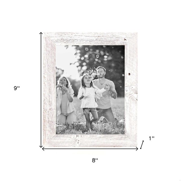 Homeroots 8 x 9 in. Rustic White Washed Grey Picture Frame - 380360