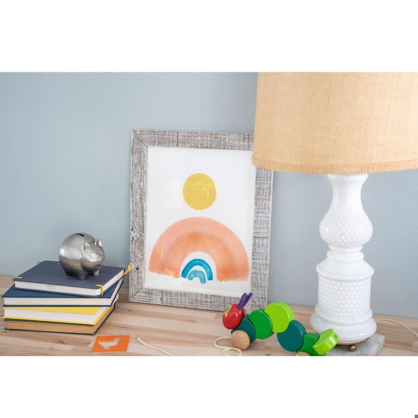Homeroots 8 x 9 in. Rustic White Washed Grey Picture Frame - 380360