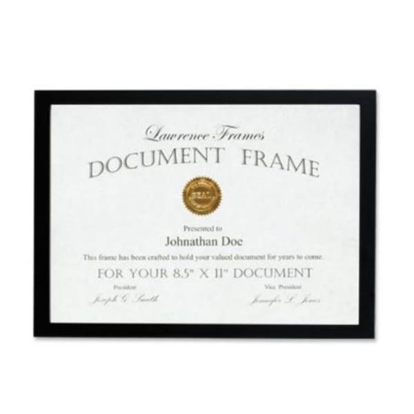 Lawrence Frames Lawrence Frames 755581 Lawrence Frames 8.5x11 Black Wood Certificate Picture Frame - Gallery Collection - 755581