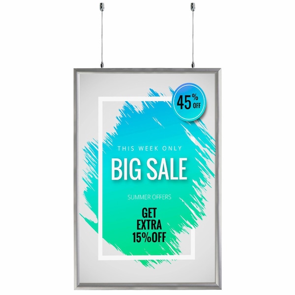 Azar Displays 24''W x 36''H Double-Sided Hanging Snap Frame - 300416