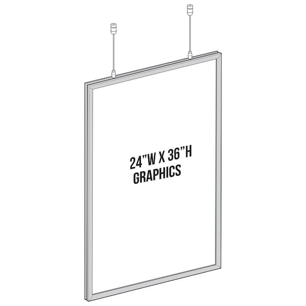 Azar Displays 24''W x 36''H Double-Sided Hanging Snap Frame - 300416