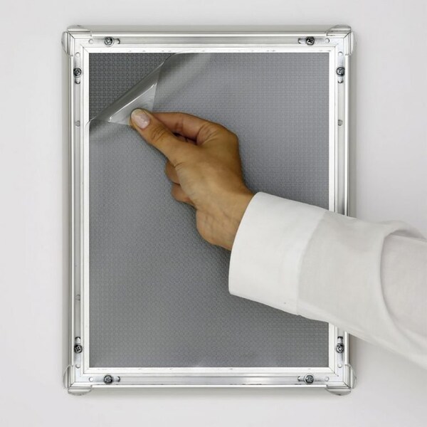 M&T Displays Snap Frame 8.5 in. X 11 in. Poster Size, 1 in. Chrome, Mitred Corner - UCN255K081X5000