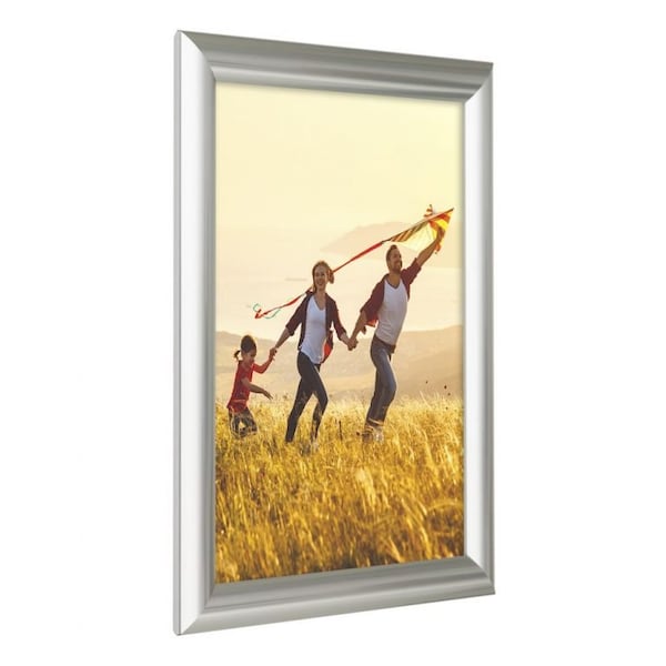M&T Displays Snap Frame 8.5 in. X 11 in. Poster Size, 1 in. Chrome, Mitred Corner - UCN255K081X5000
