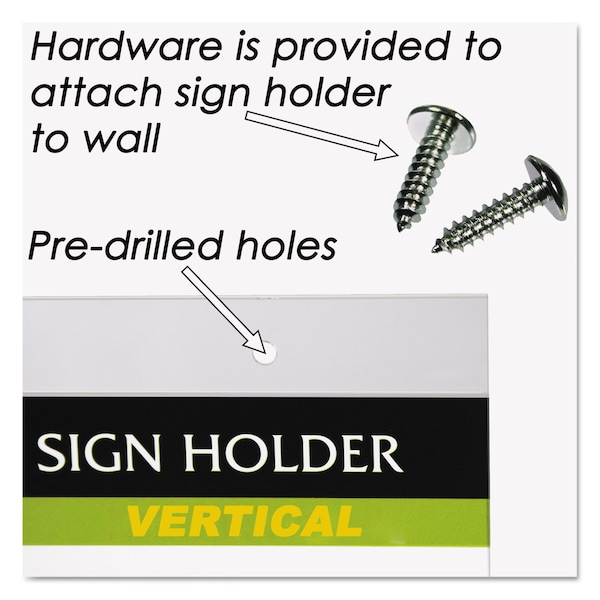 Nudell Clear Plastic Vertical-Orientation Wall Sign Holder with Mounting Screws, 11 x 17 Insert - 38017Z