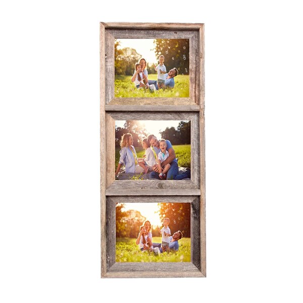 Barnwoodusa Rustic Signature Reclaimed Collage Frame - Fits 3, 8x10 Photos - 672713217893