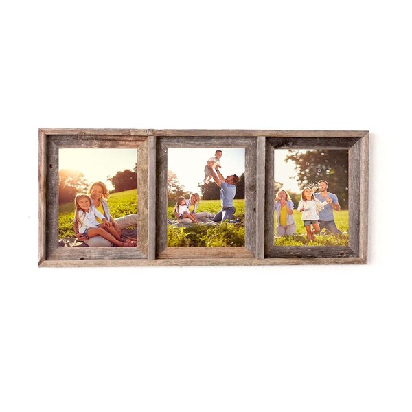 Barnwoodusa Rustic Signature Reclaimed Collage Frame - Fits 3, 8x10 Photos - 672713217893