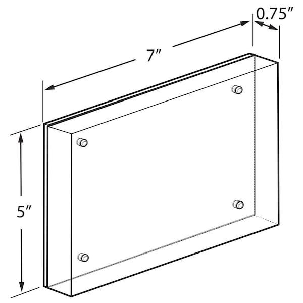 Azar Displays White Acrylic Block with Metal Back Plate 5 in. X 7 in., 2PK - 104667-WHT-2PK