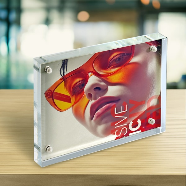 Azar Displays White Acrylic Block with Metal Back Plate 5 in. X 7 in., 2PK - 104667-WHT-2PK
