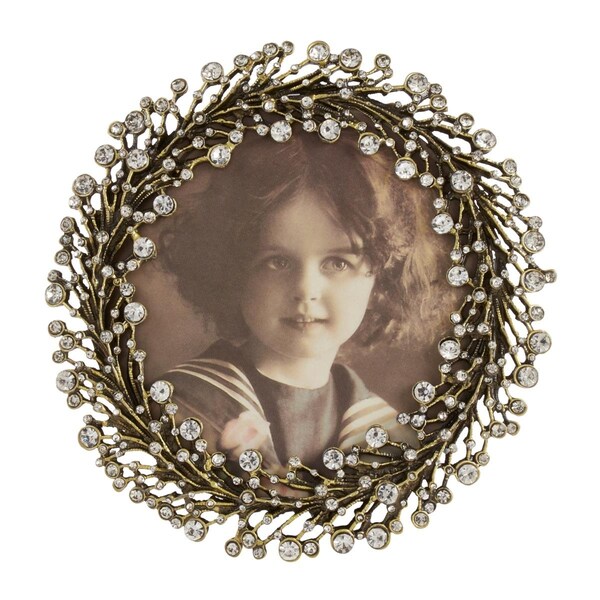 Rlm Distribution SARO Jeweled Picture Frame with Wreath Design Clear - HO3198318
